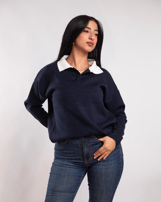 Navy Knitted Sweater